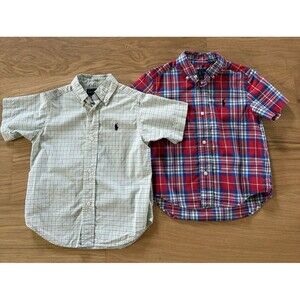 Polo Ralph Lauren Toddler Boy's Plaid Short Sleeve Casual Shirts 2T Set of 2